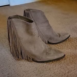 Ankle fringe Brown boots --Candie's Size 8.5